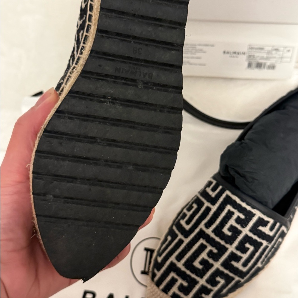Balmain Black and Cream Espadrilles - Picture 8 of 13